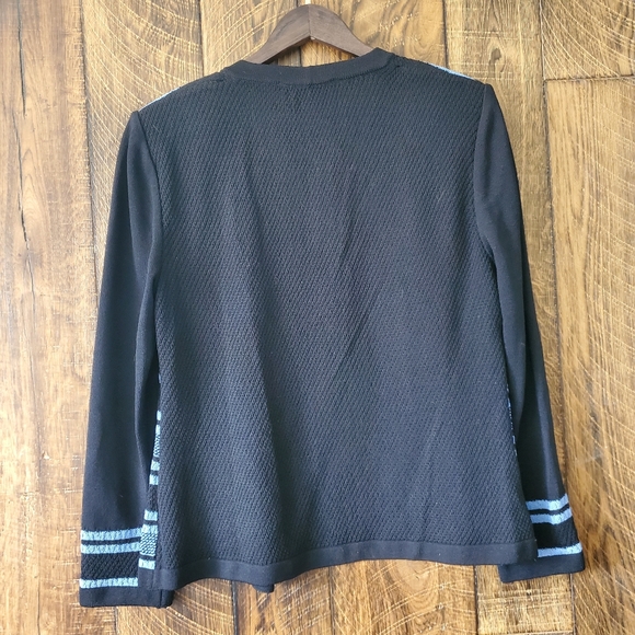 ST JOHN collection by Marie Gray Black and blue stripe nautical knit cardigan - Picture 8 of 8